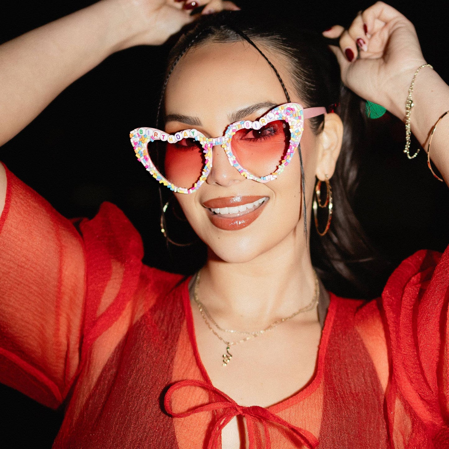 "Sugar Babe" Birthday Heart-Shaped Sunglasses