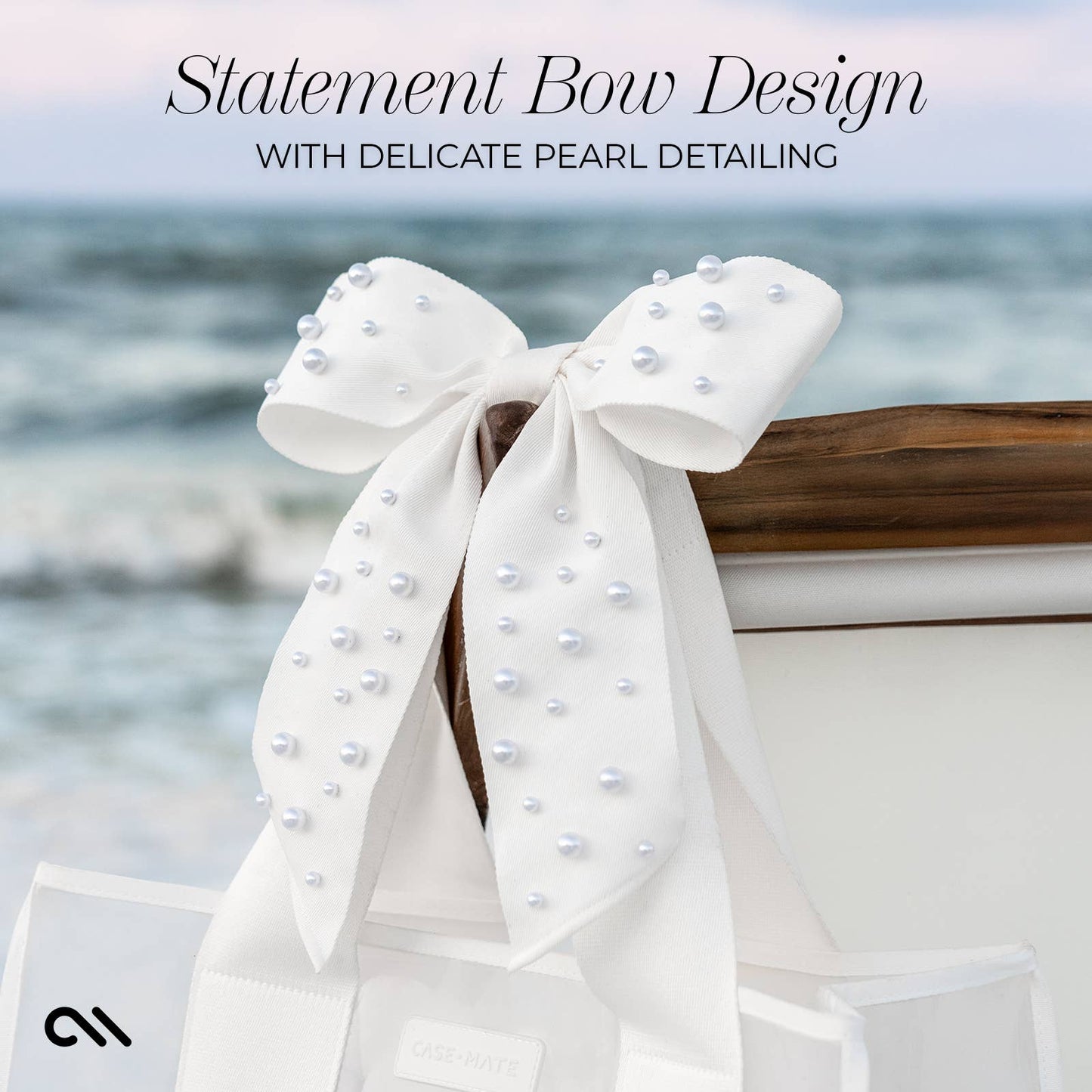 Special Edition Bow Ivory Tote With Phone Pouch