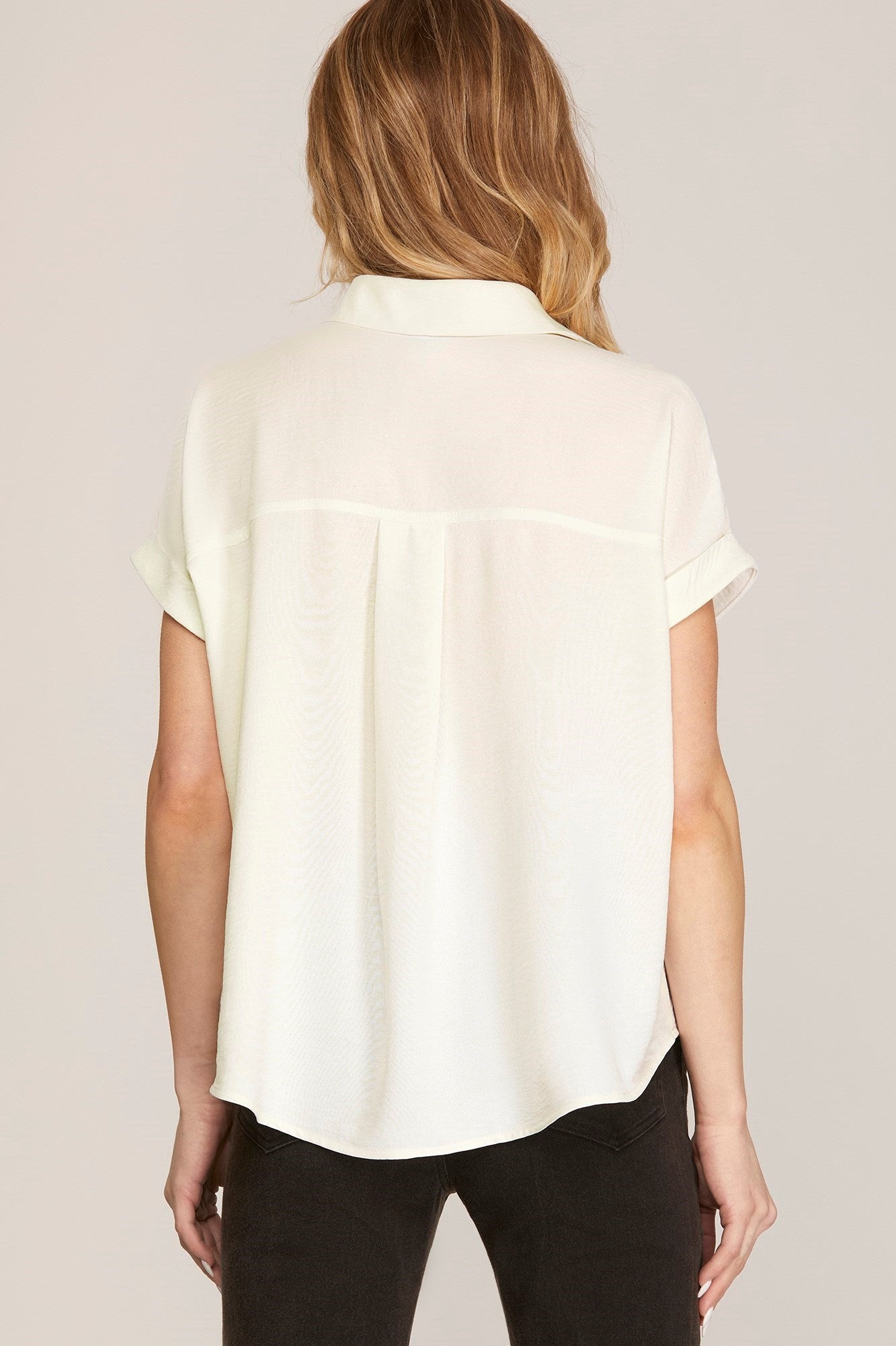 Drop Shoulder Woven Top