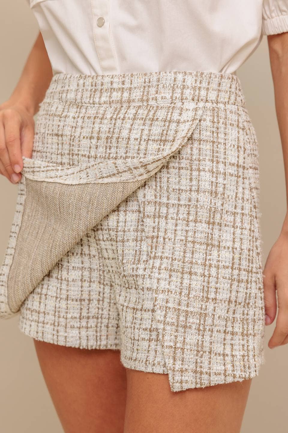 Woven Tweed Skort