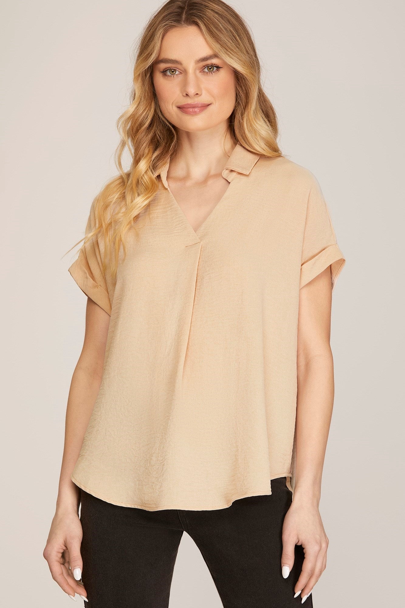 Drop Shoulder Woven Top