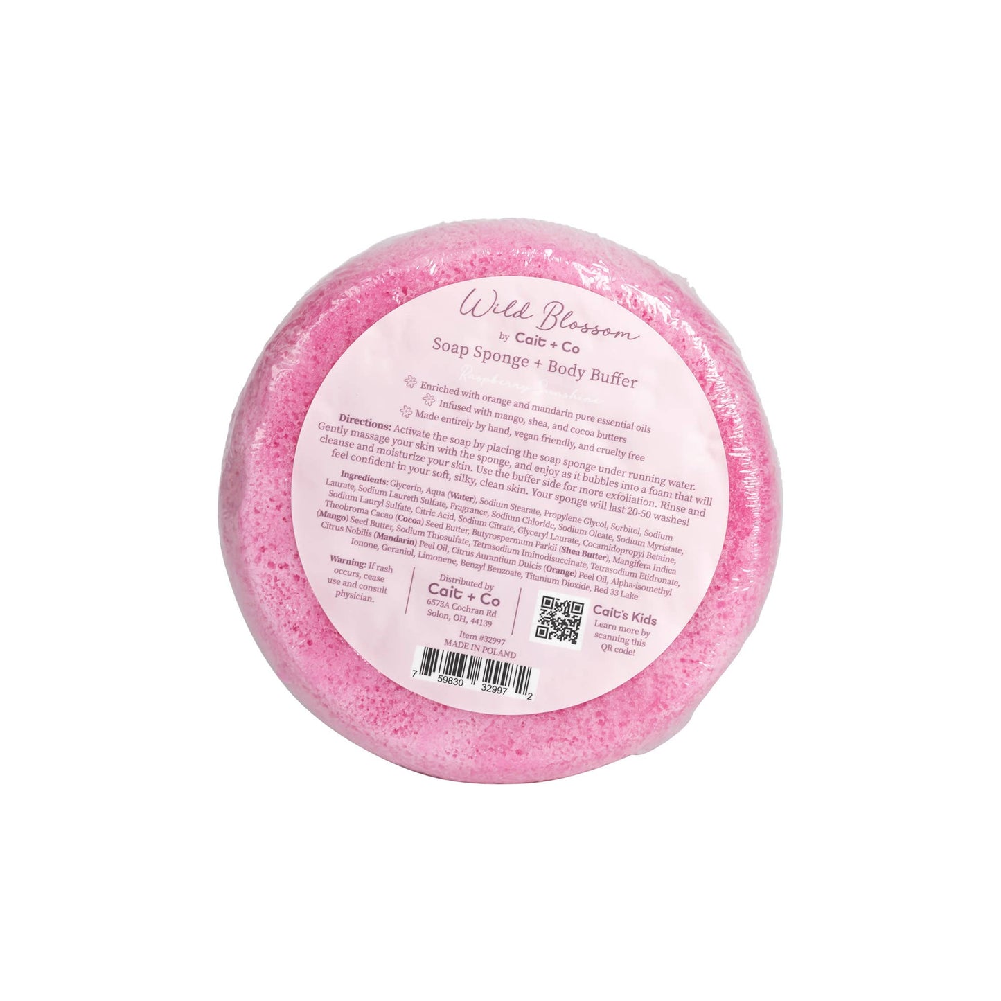 Wild Blossom Soap Infused Body Buffer-Raspberry Sunshine