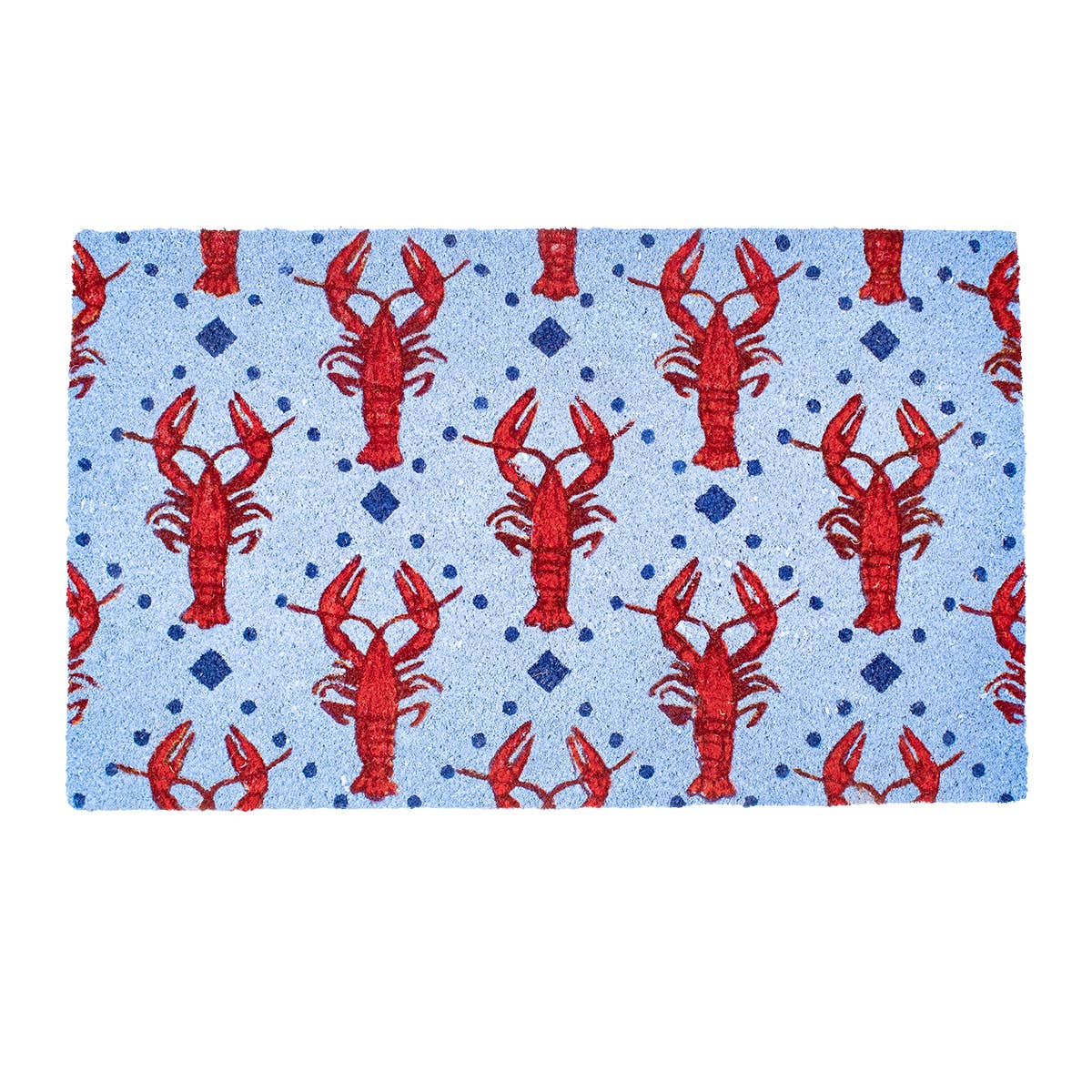 Crawdad Craze Coir Doormat Palace/Red/Navy 18x30