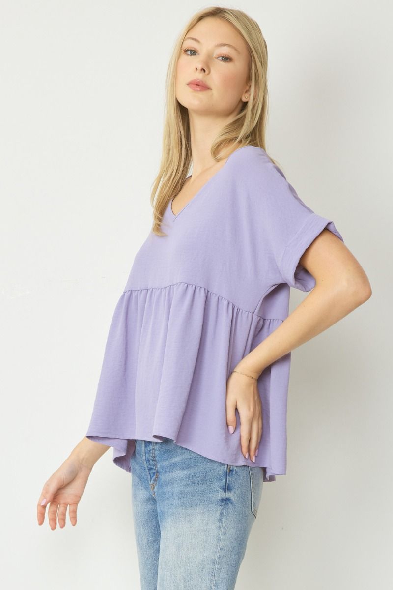 Lavender Breeze Babydoll Top