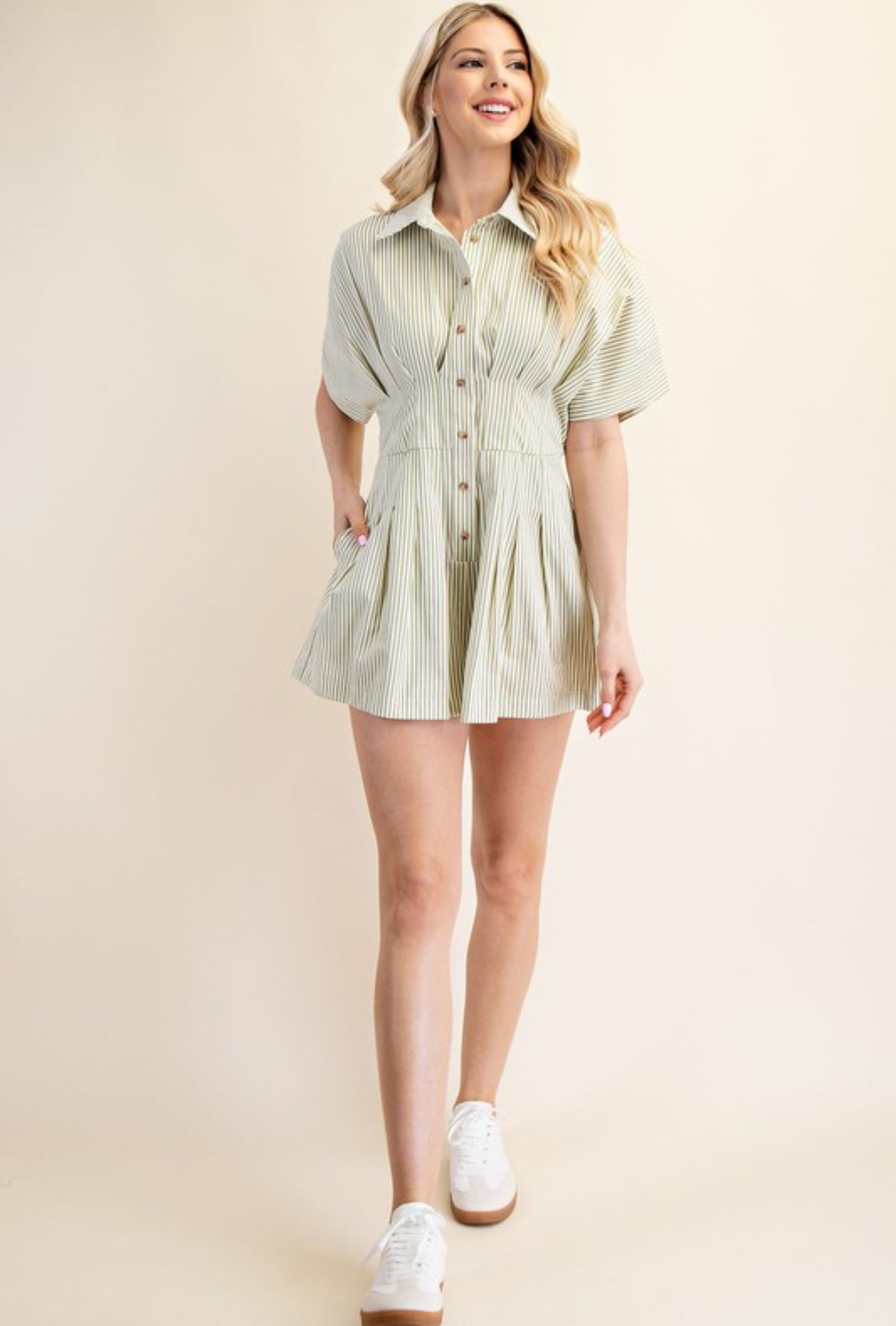 Pleated Romper