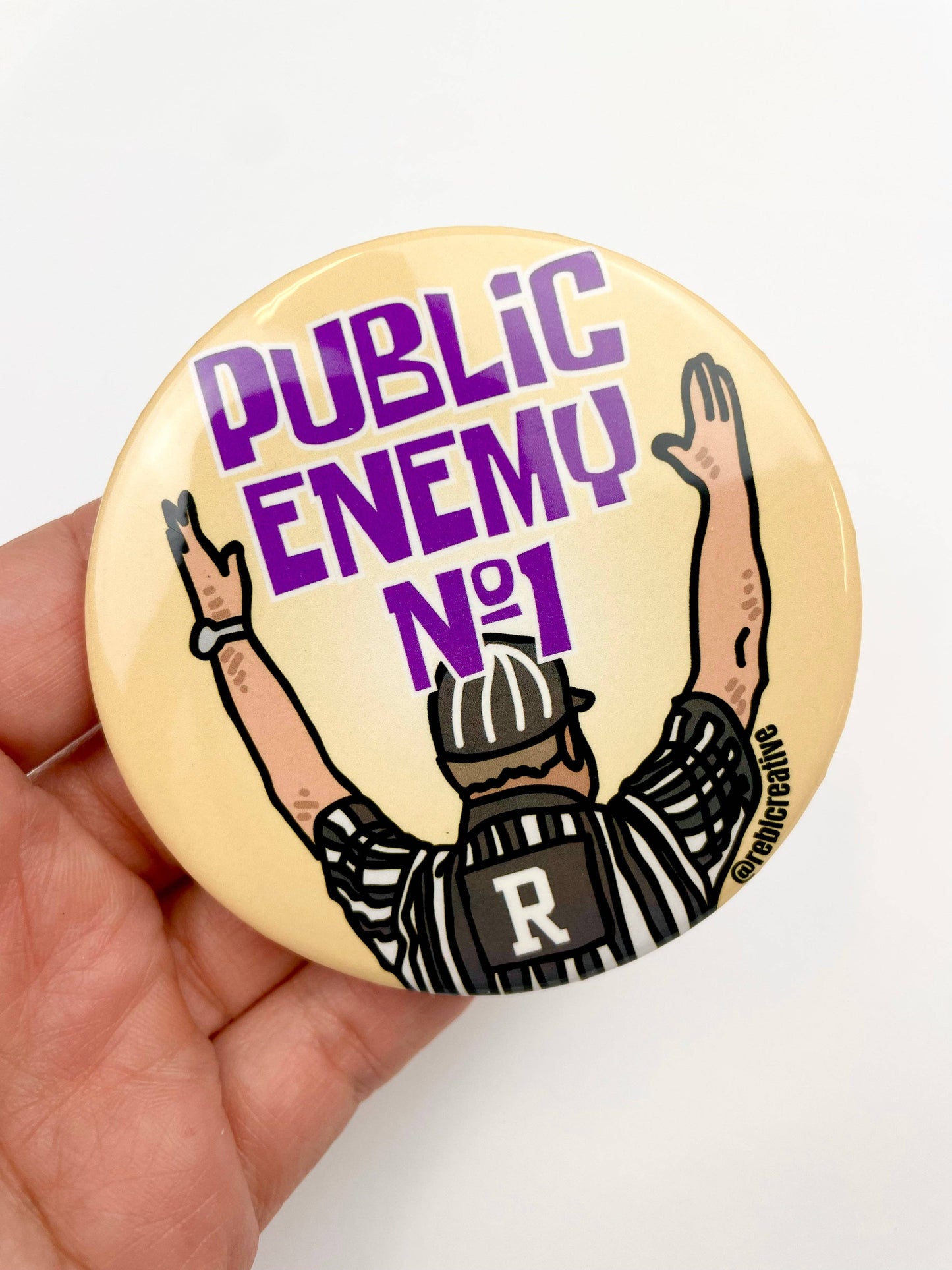 Public Enemy No. 1 - Purple & Yellow - Game Day Button
