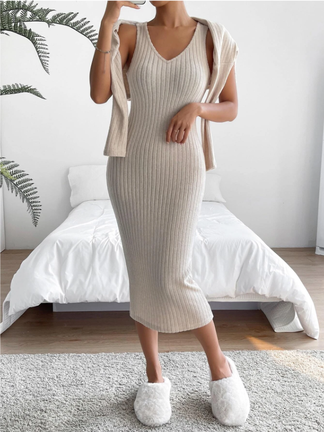 Cozy Ribbed Knit 2-Piece Set