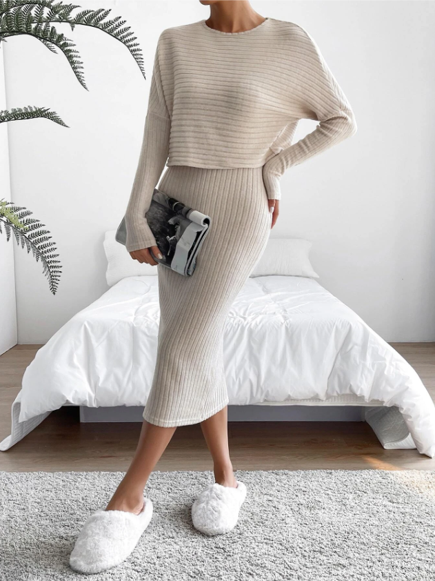 Cozy Ribbed Knit 2-Piece Set
