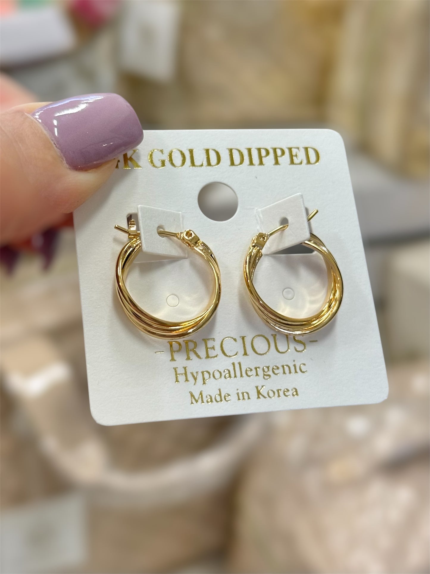 Tres Hoop Earrings