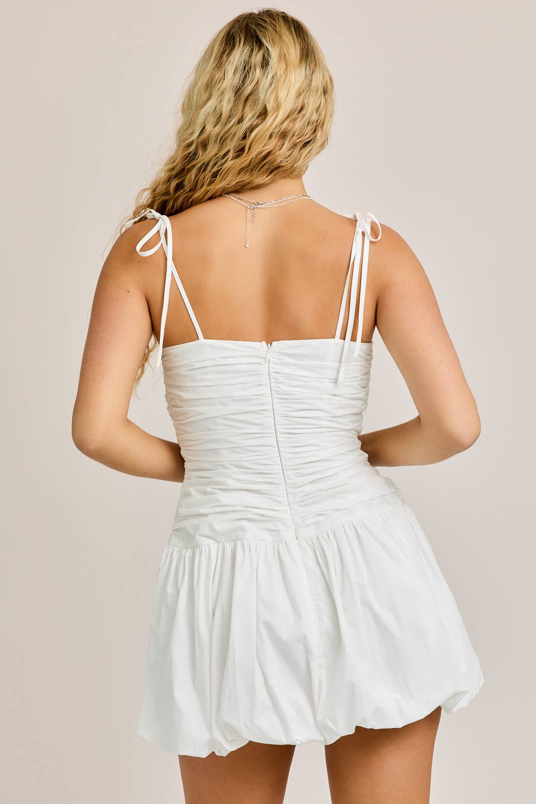 Tie Shoulder Bubble Hem Dress