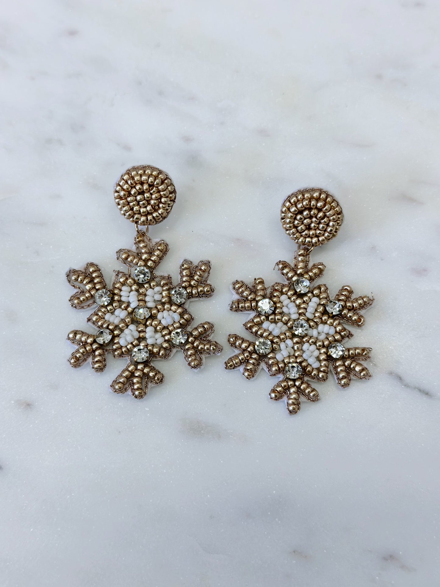 Gold Snowflake Earrings