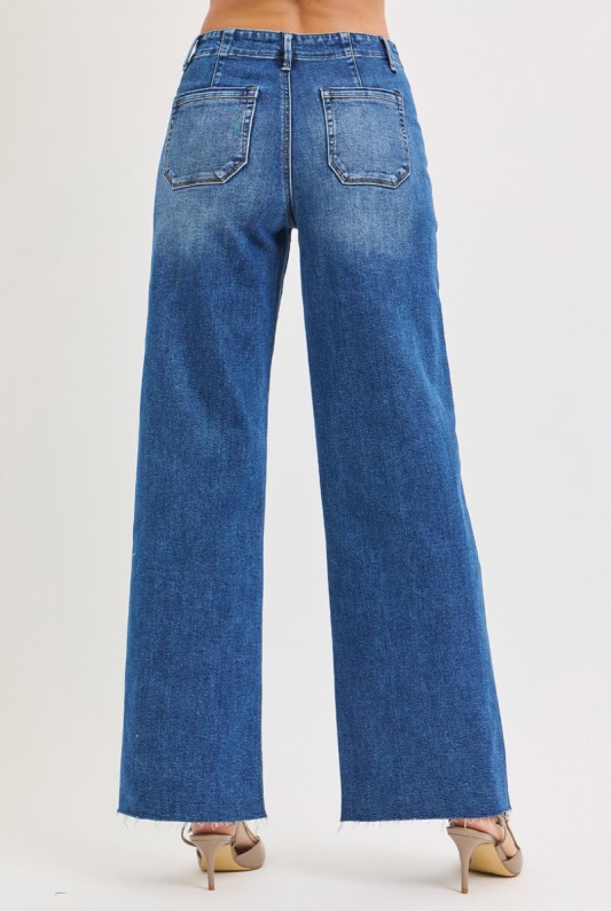 The Patch Pocket Wide Leg Risen Jean