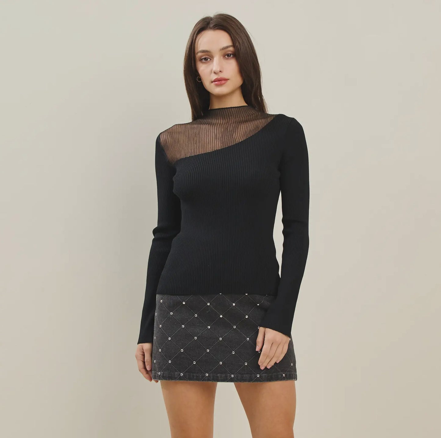 Sheer Perfection Rib Knit Top