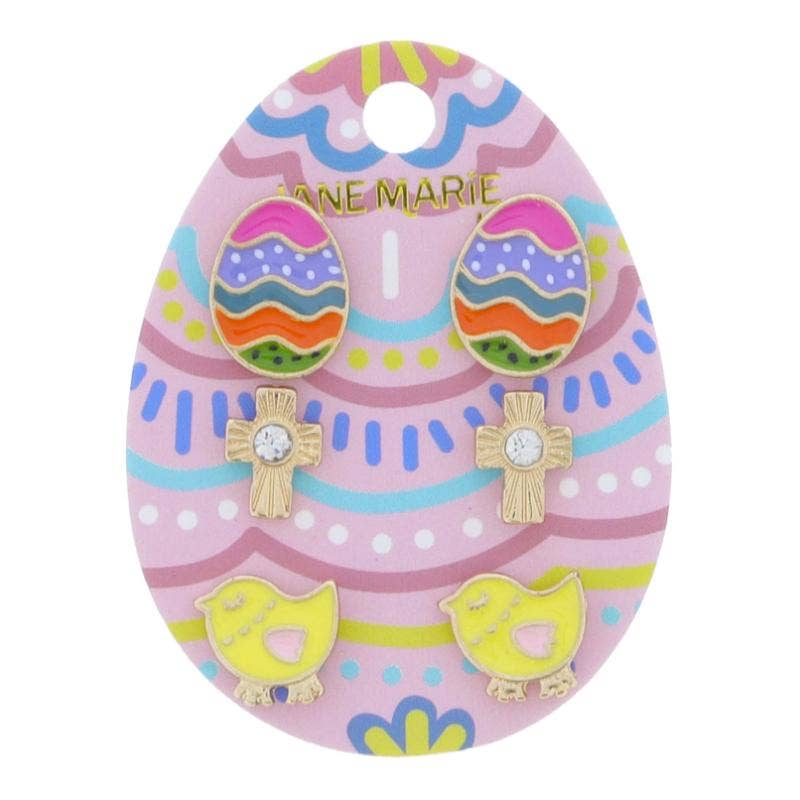 Kids Easter Earrings Stud Set