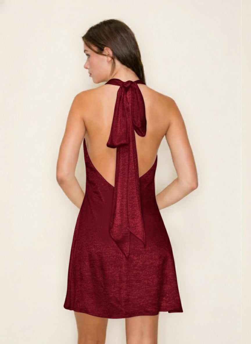 The Bordeaux Bow Dress