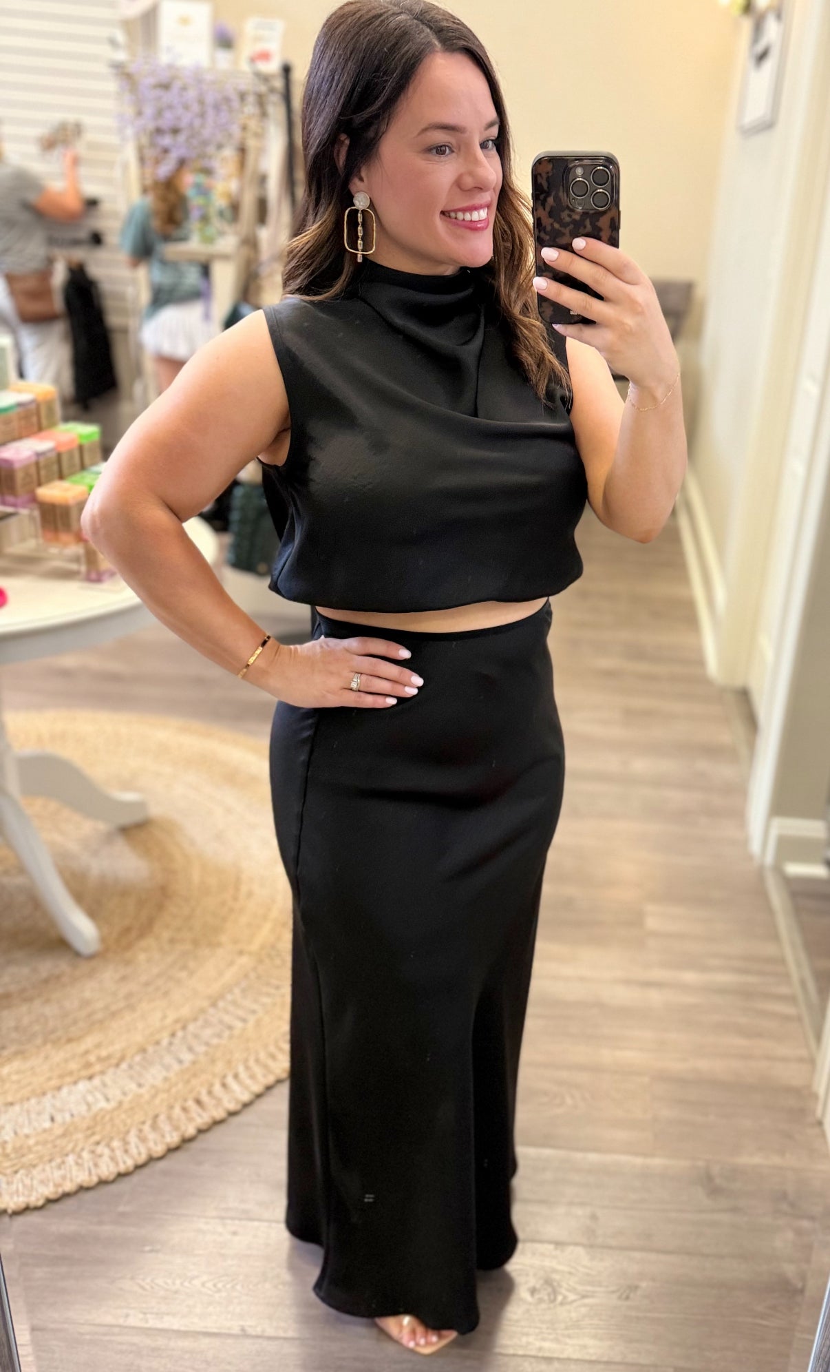 Silk High-Waist Maxi Skirt