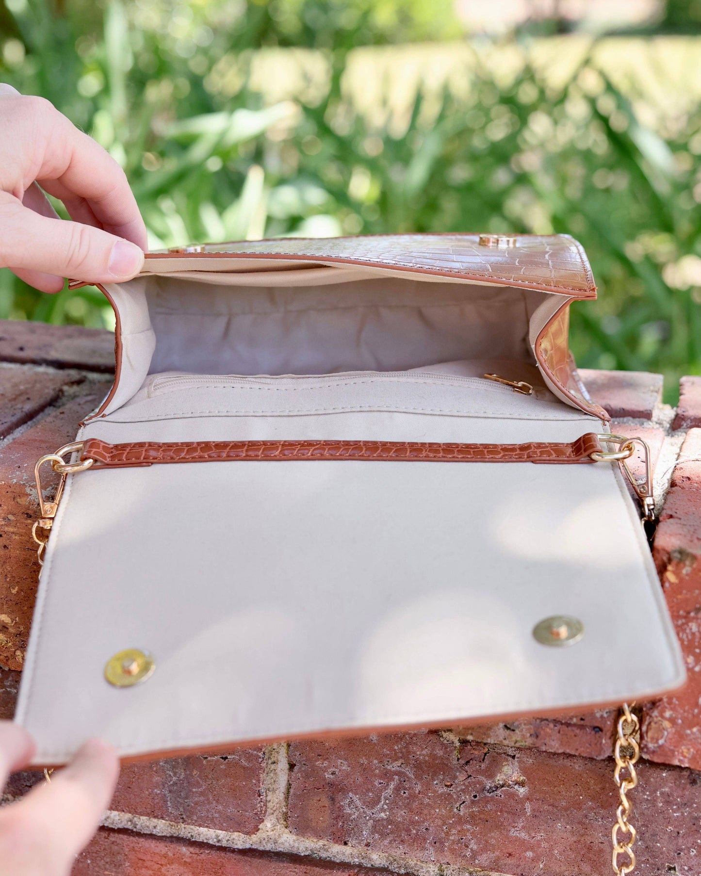 Cecilia Circle Logo Handbag Latte EC