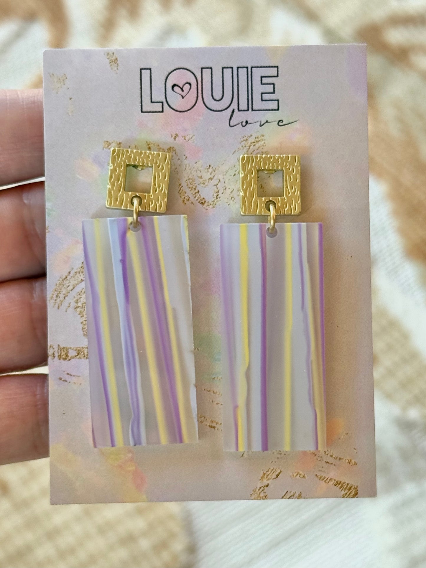Geaux Stripes Acrylic Earrings