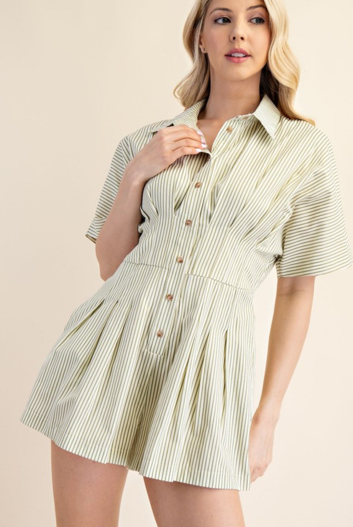 Pleated Romper