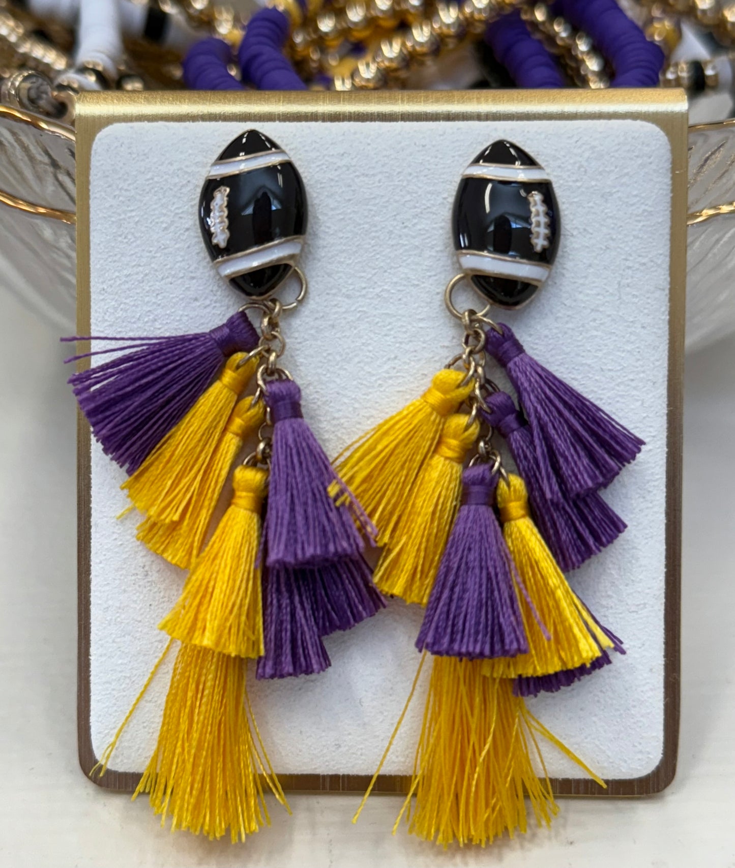 Football Tassel Earrings