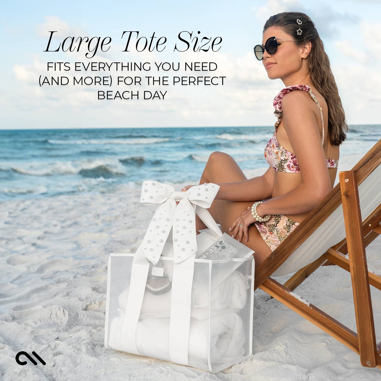 Special Edition Bow Ivory Tote With Phone Pouch