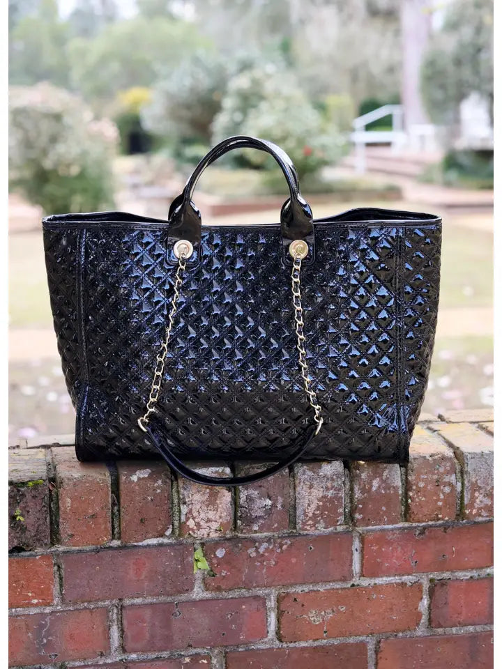 Melissa Tote Bag Black Patent SQ