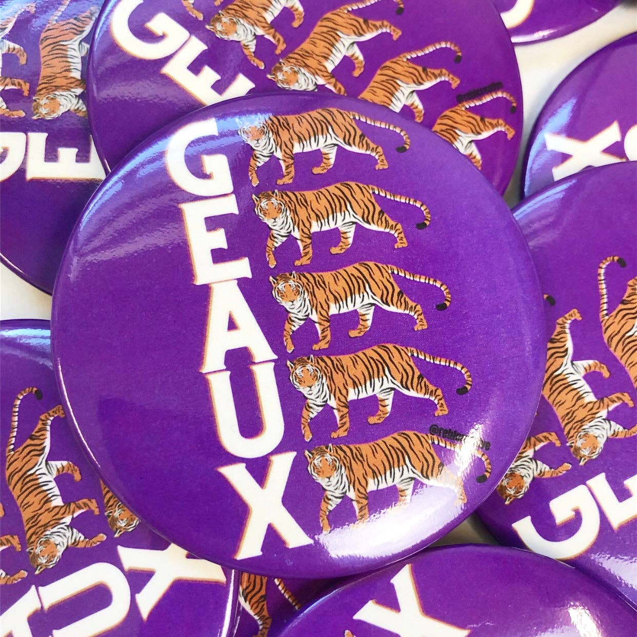 Geaux Purple - Game Day Button