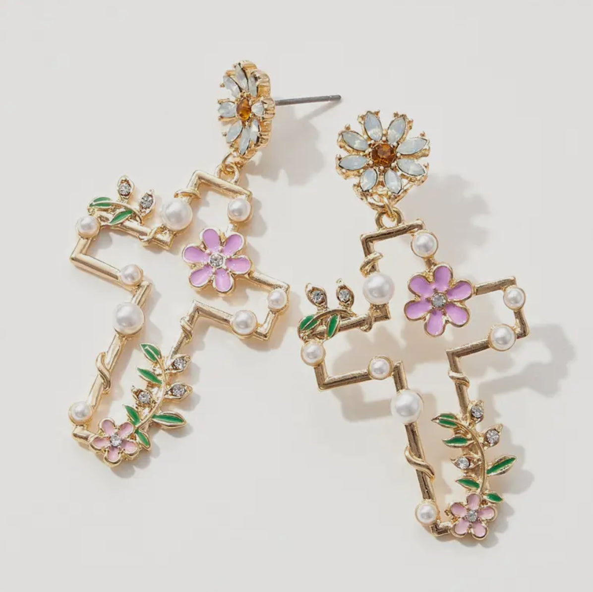 Cross Post Easter Earrings