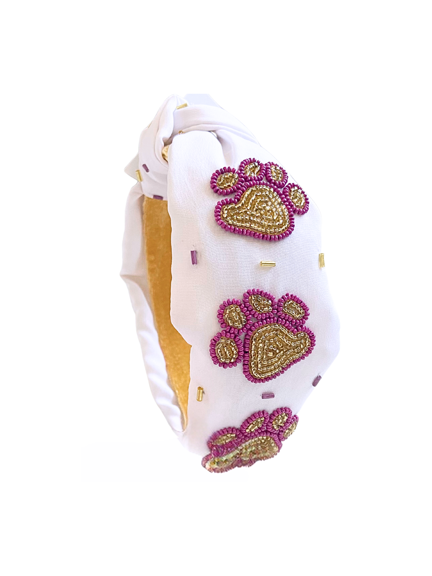 Purple & Gold Paw Headband - Game Day