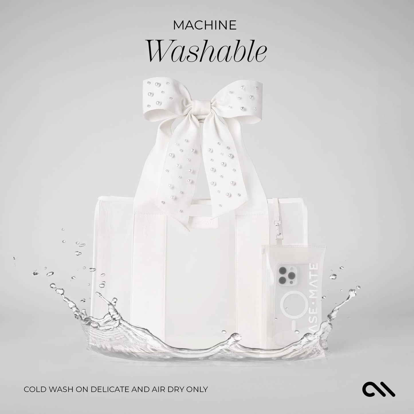 Special Edition Bow Ivory Tote With Phone Pouch