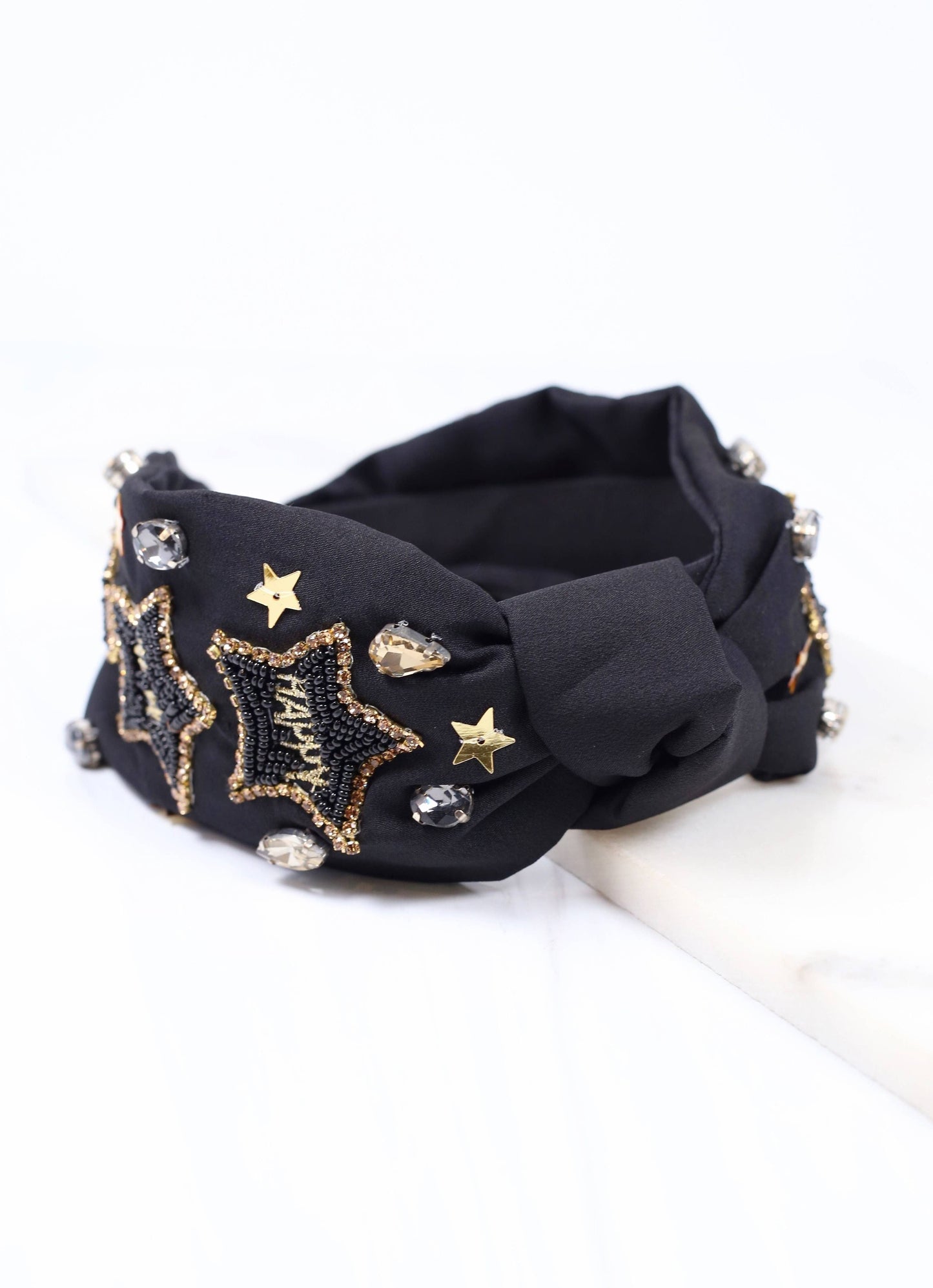 Happy New Year Stars Headband BLACK