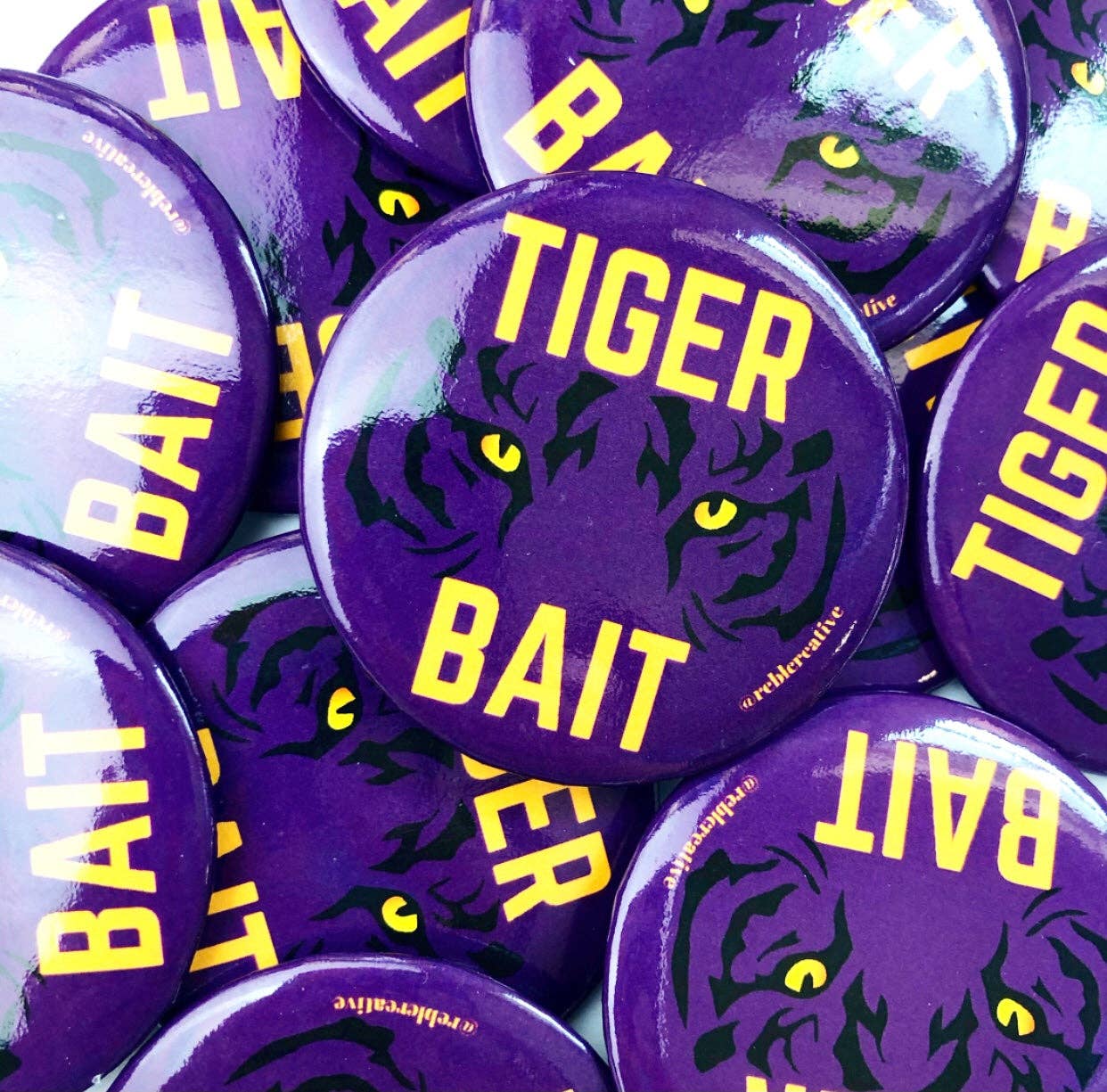 Tiger Bait - Purple - Game Day Button