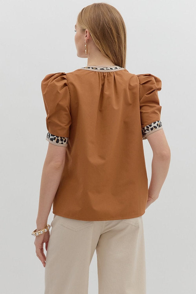 Wild Accent Puff Sleeve Top