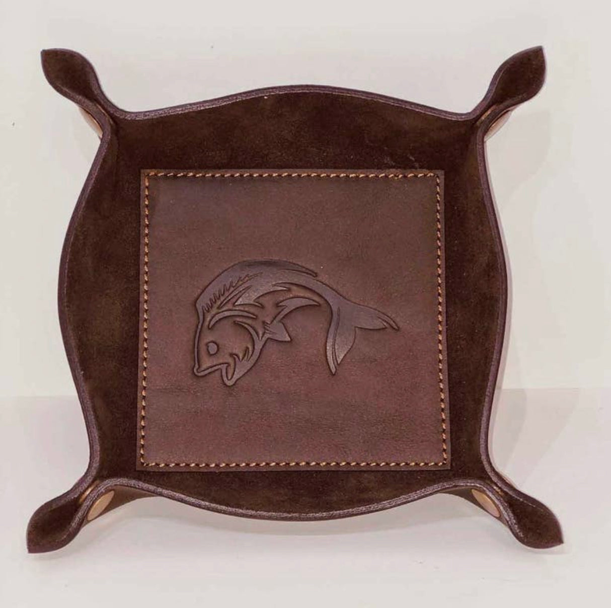 Fish Leather Embossed Valet Tray