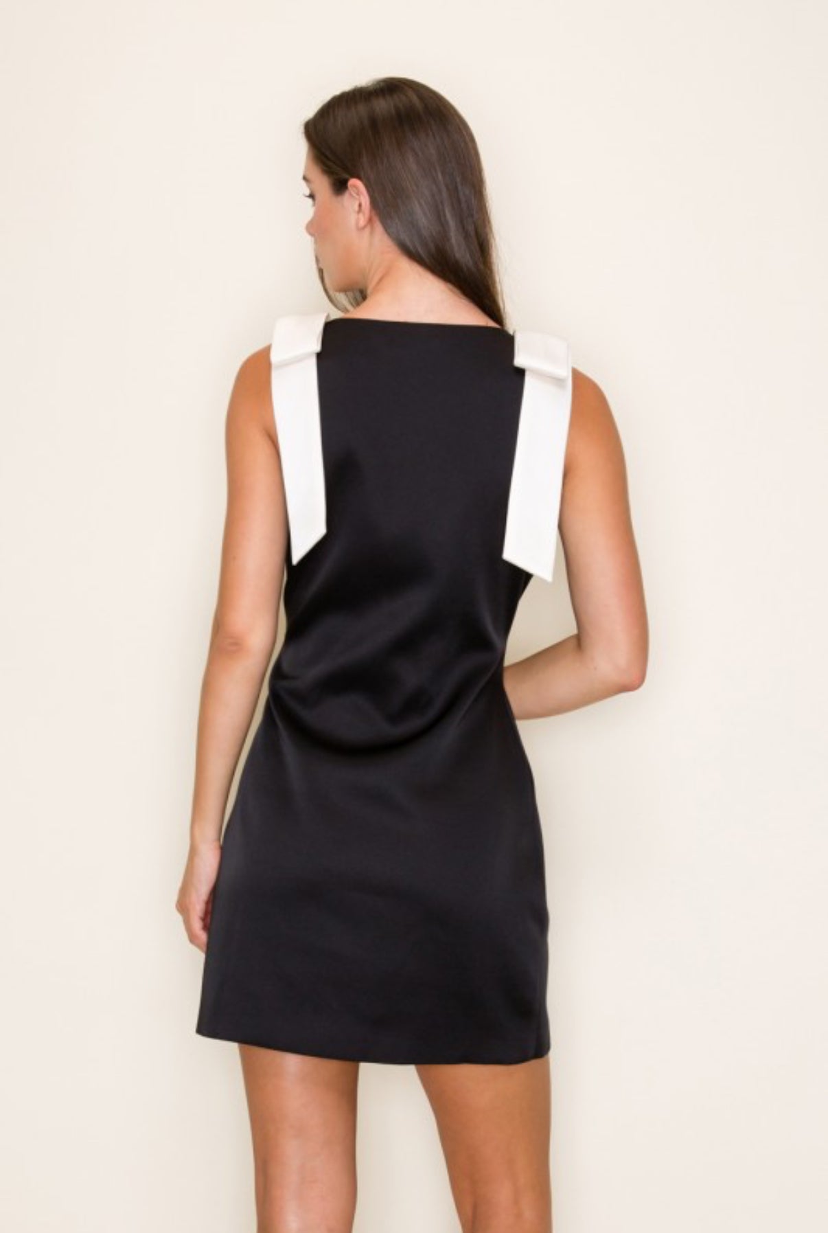 The Audrey Satin Bow Dress