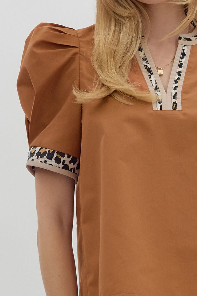 Wild Accent Puff Sleeve Top