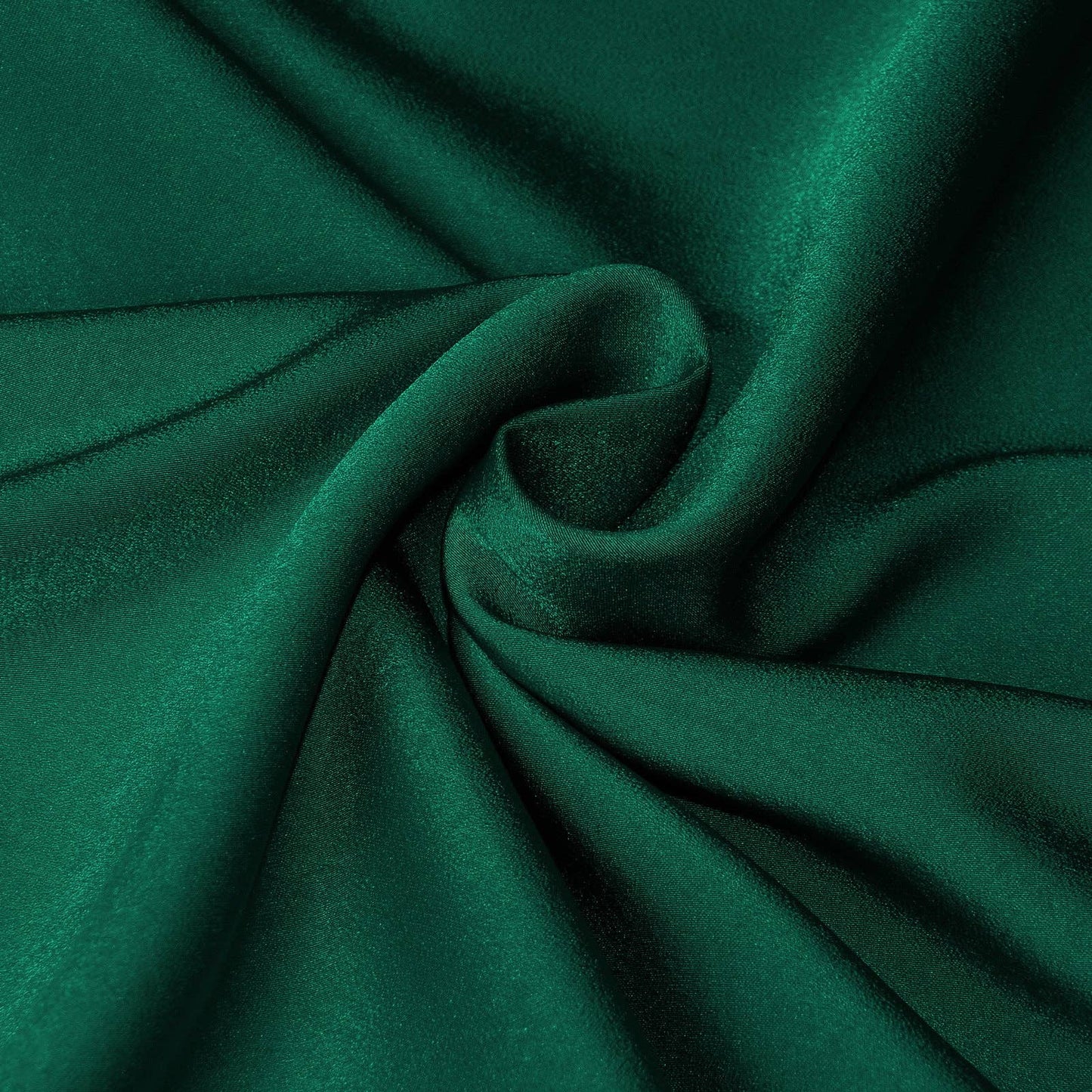 Draped High-Neck Satin Midi Dress