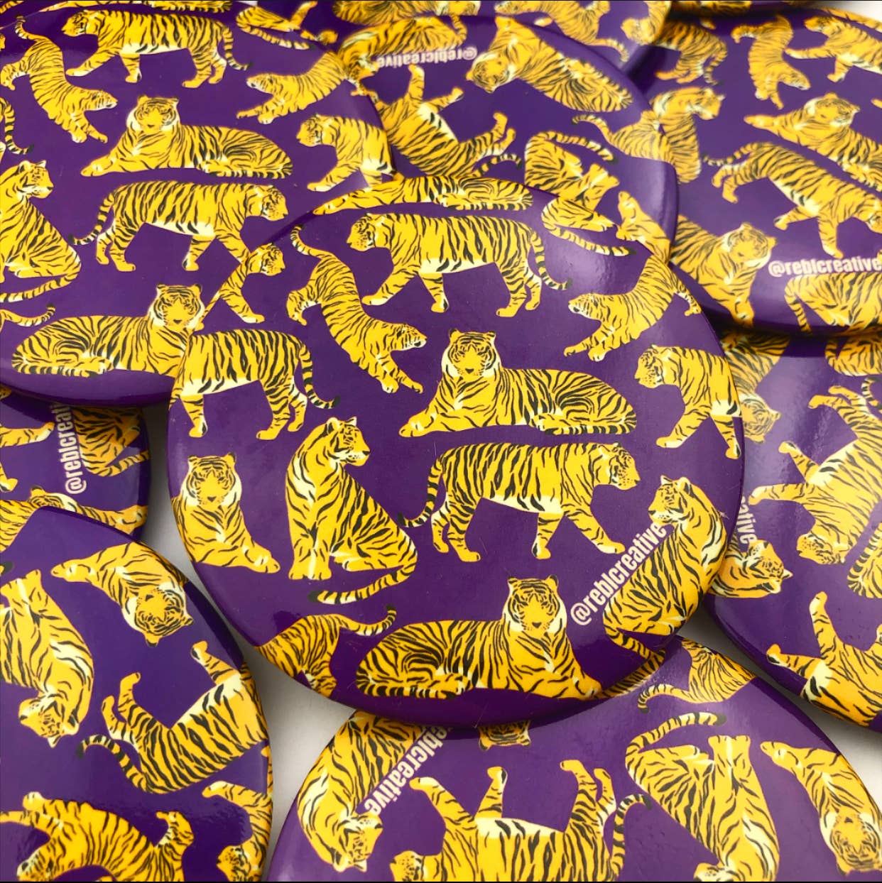 Tiger Lounge - Purple - Game Day Button