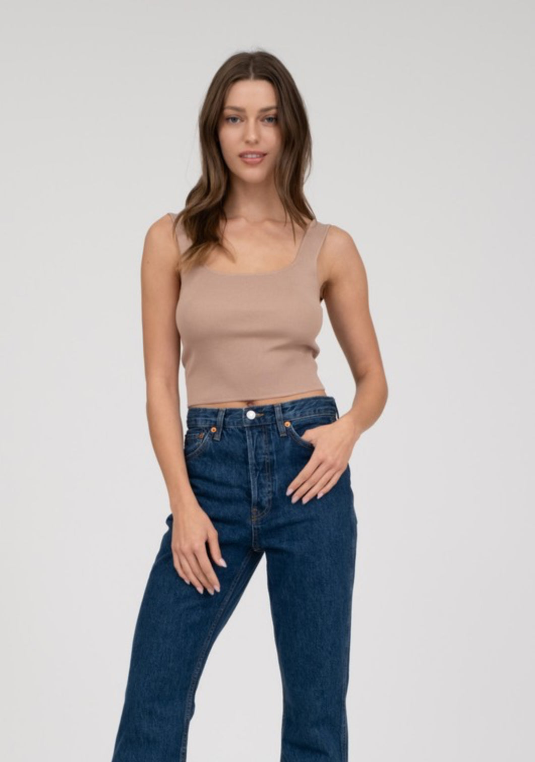 Sleeveless Sweater Knit Crop Top