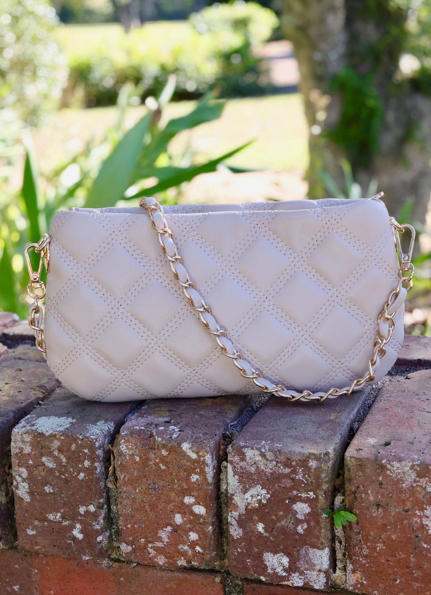 Livi Nude Quilted DQ Crossbody