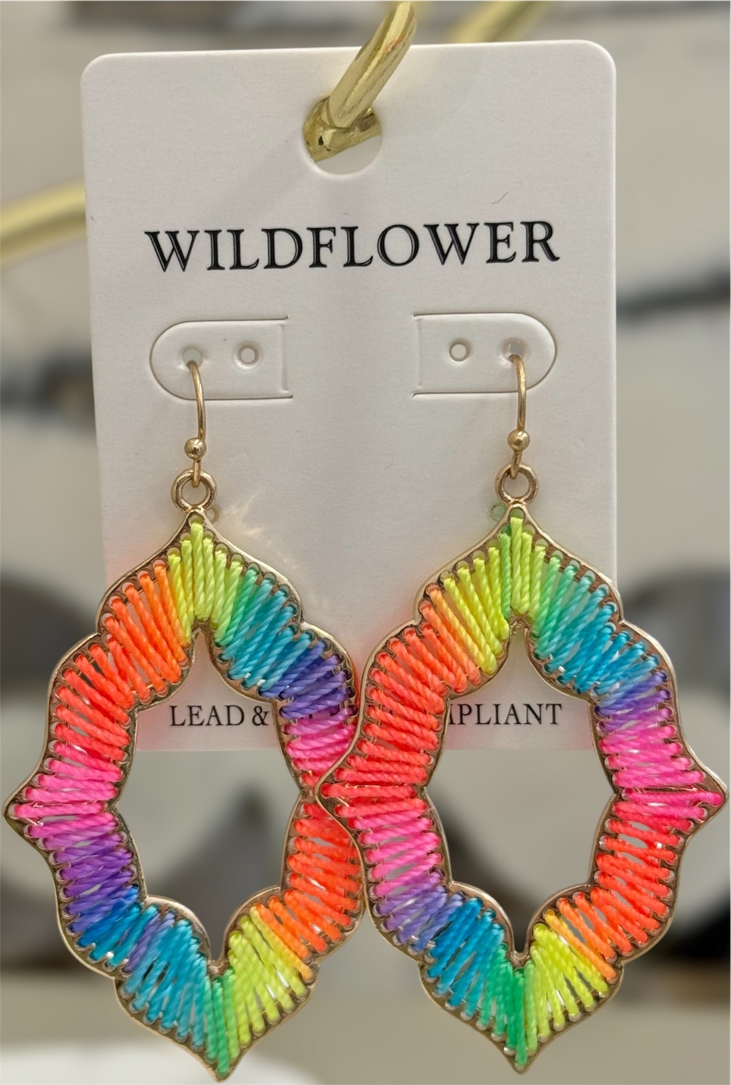 Raffia Drop Earrings - Rainbow