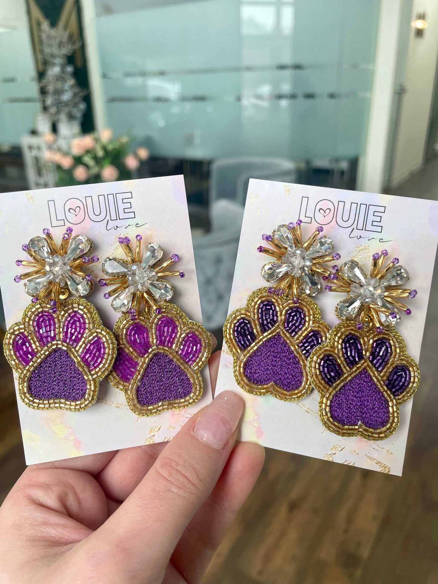 Paws & Sparkle Beaded Earrings