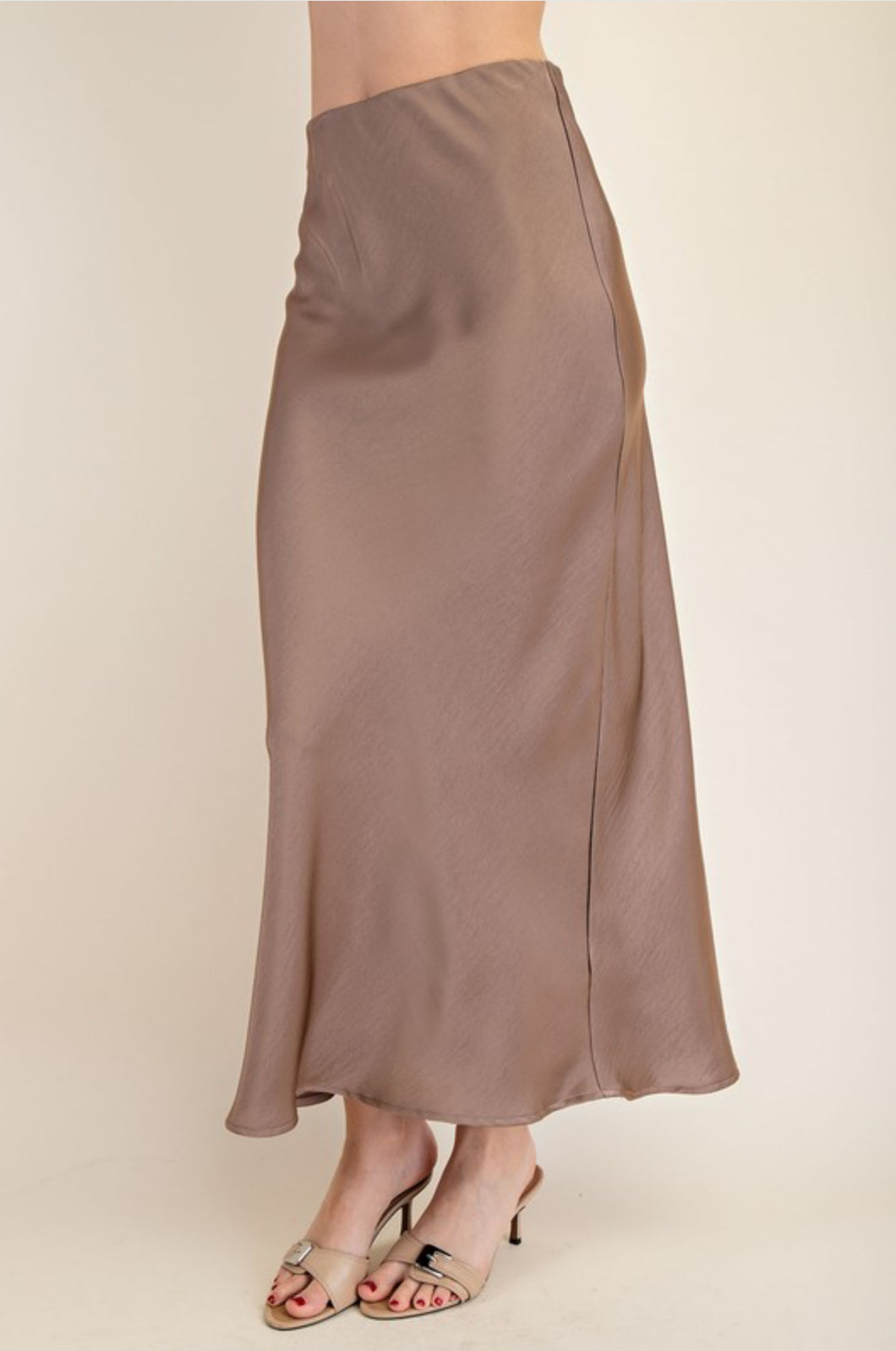 Elastic Waistband Midi Skirt