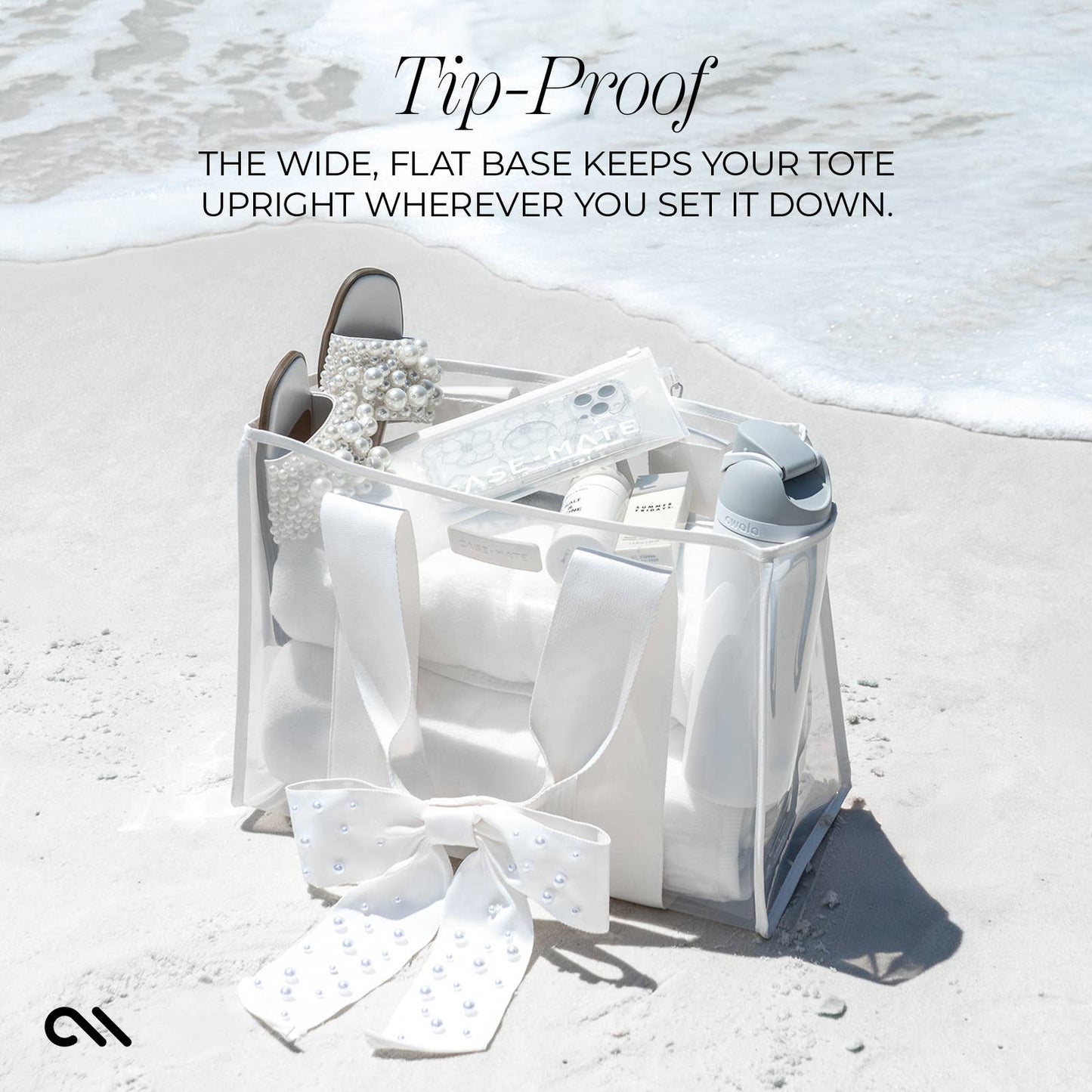 Special Edition Bow Ivory Tote With Phone Pouch