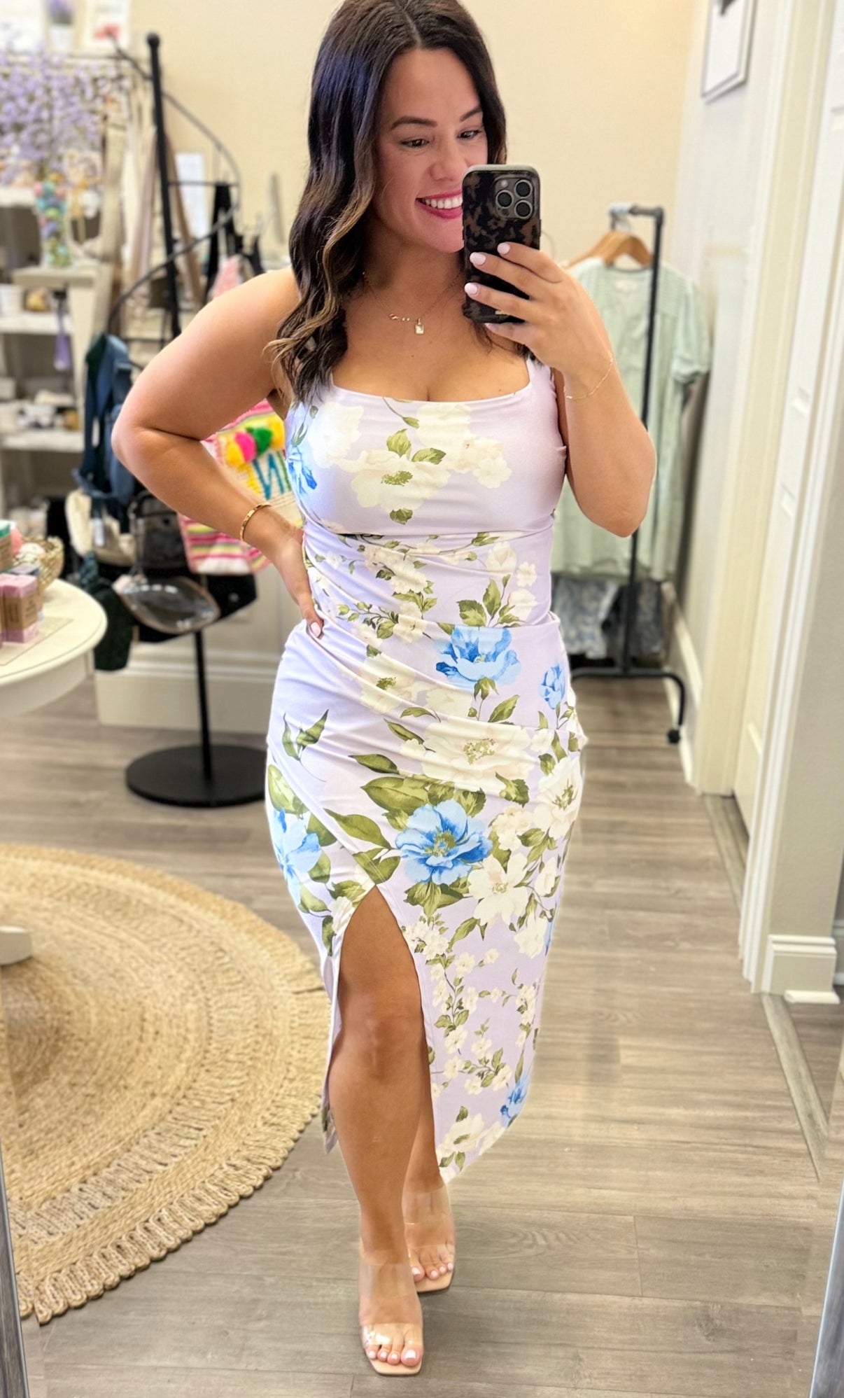 Floral Pleated Midi Dress