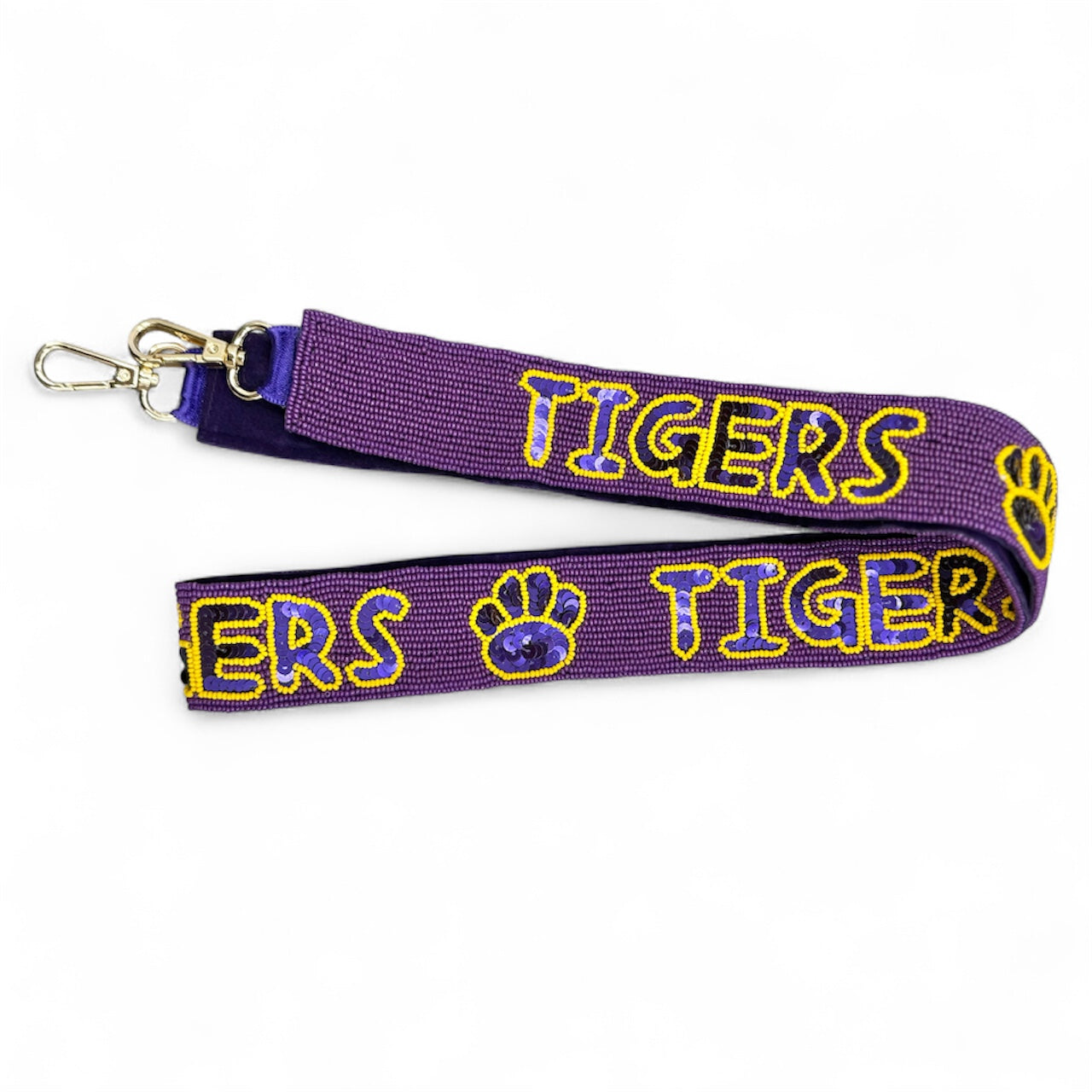 Clear Purse w/ Tigers Beaded Purse Strap