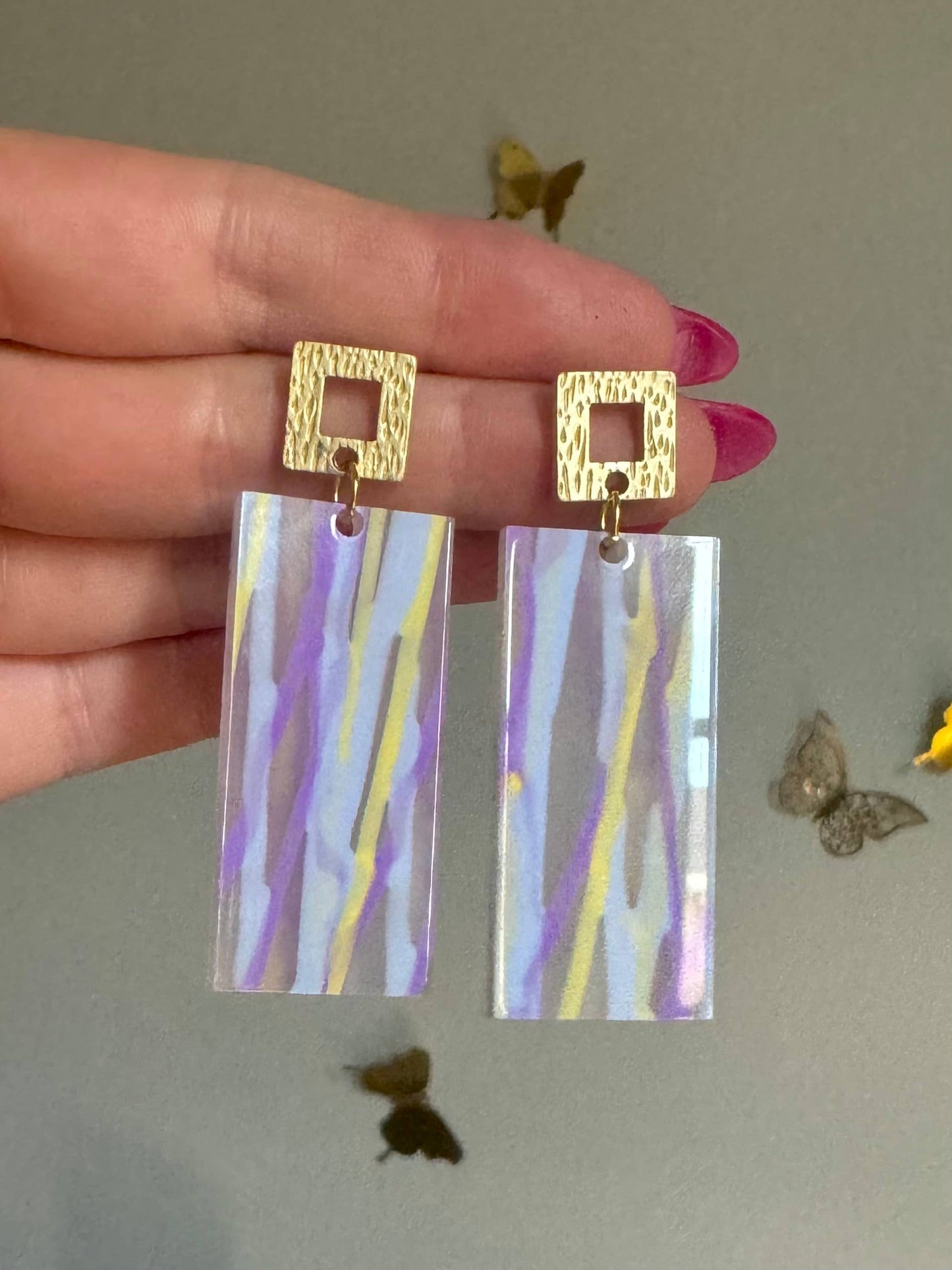 Geaux Stripes Acrylic Earrings