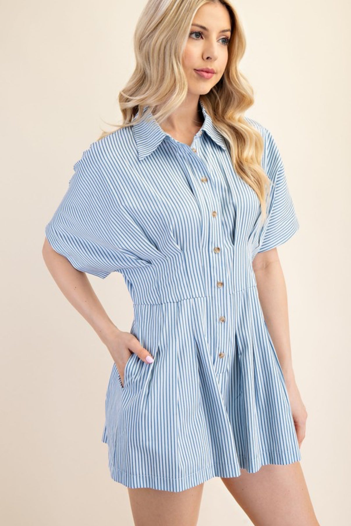 Pleated Romper