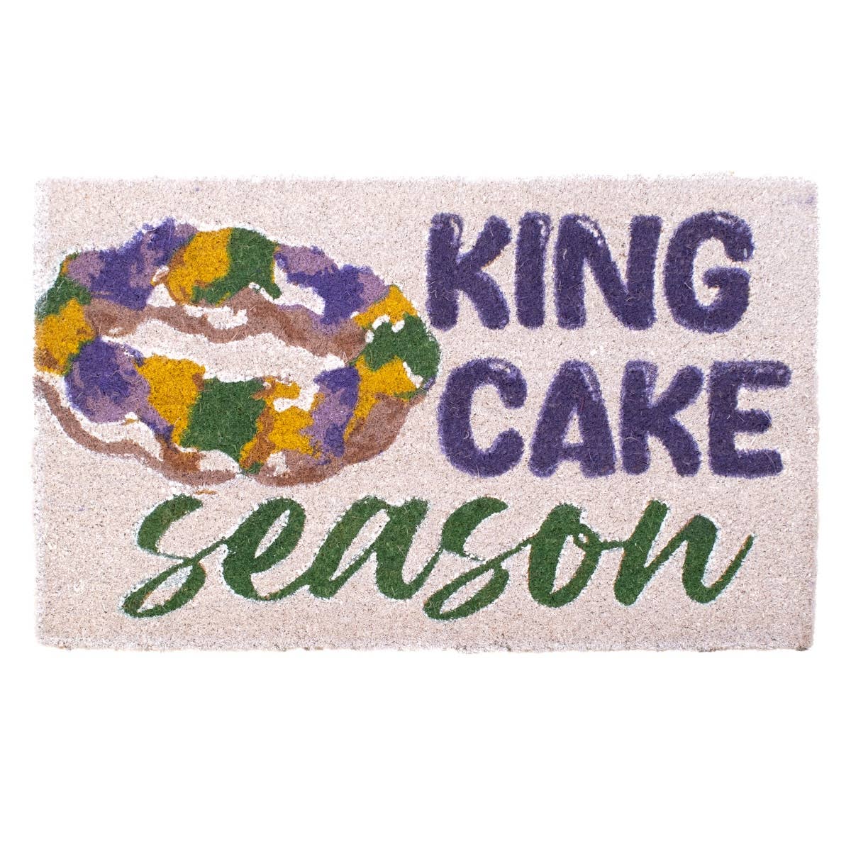 King Cake Season Coir Doormat 30x18