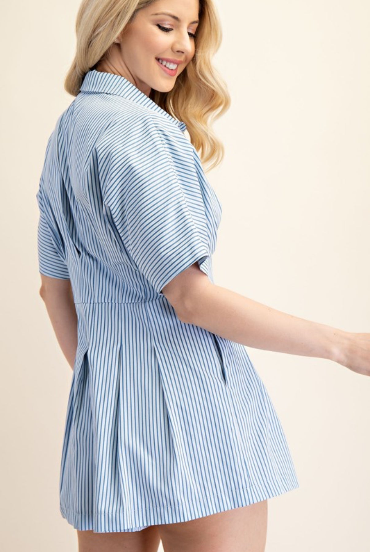 Pleated Romper